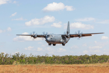 Aircraft (C-130J) landing