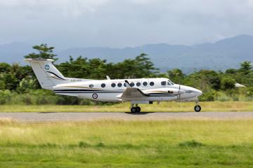 Aircraft (King Air) on runway