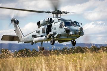 Aircraft (Seahawk) landing in grass