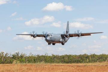 Aircraft (C-130J) landing